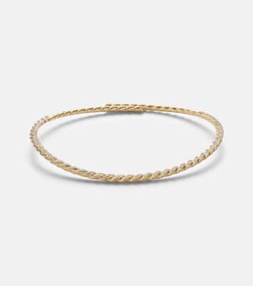 Sculpted Cable Flex 18kt gold (750/1000) choker with diamonds | David Yurman