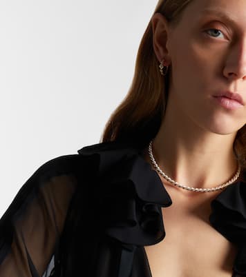 Sculpted Cable Flex 18kt gold (750/1000) choker with diamonds | David Yurman