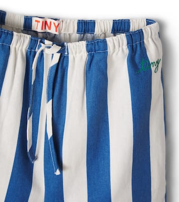 Pantalon rayé en lin et coton mélangés | Tinycottons