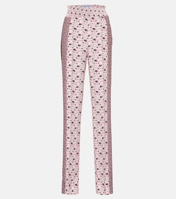 Printed high-rise crêpe pants | Prada