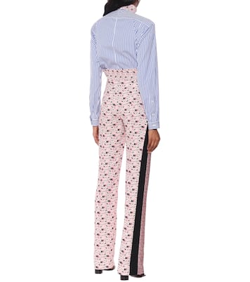 Printed high-rise crêpe pants | Prada