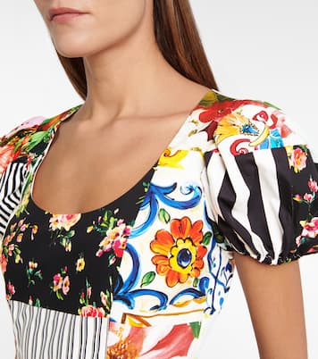 Bedrucktes Minikleid aus Baumwolle | Dolce&Gabbana