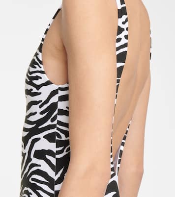 Halterneck zebra-print swimsuit | The Attico
