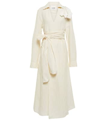 Linen and cotton wrap dress | Jil Sander