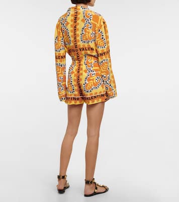 Shorts in crêpe di seta con stampa | Valentino