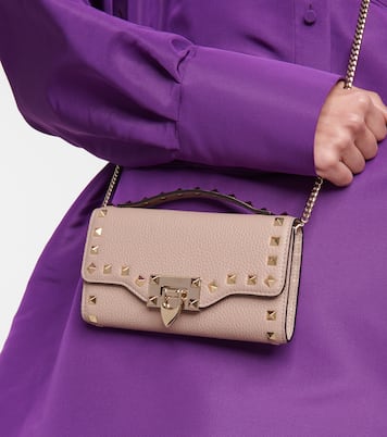 Cartera con cadena Rockstud Mini de piel | Valentino Garavani