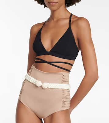 High-rise belted bikini bottoms | Johanna Ortiz