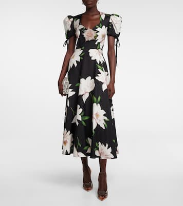 Floral silk twill midi dress | Rodarte