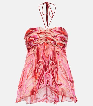Halterneck silk-blend top | Etro