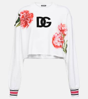 Sudadera cropped de algodón con logo | Dolce&Gabbana