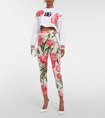 Sudadera cropped de algodón con logo | Dolce&Gabbana