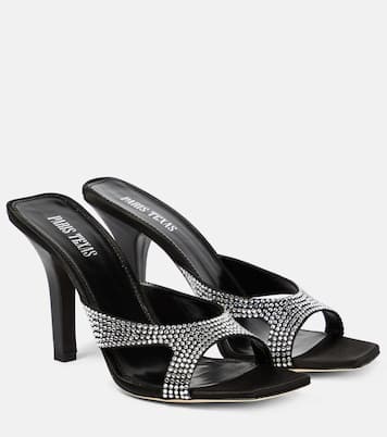 Kate embellished satin mules | Paris Texas