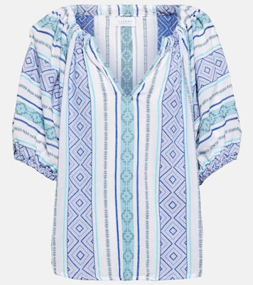 Kimmy printed cotton top | Velvet