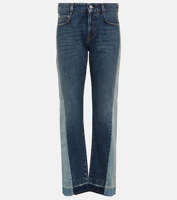 Jeans rectos Spliced de tiro medio | Stella McCartney