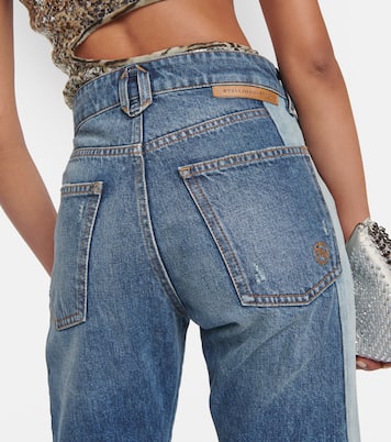 Jeans rectos Spliced de tiro medio | Stella McCartney