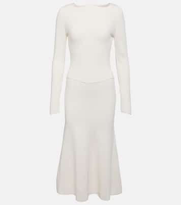 Vestido midi en mezcla de lana | Victoria Beckham