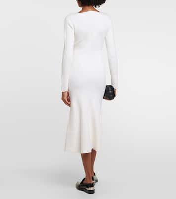 Vestido midi en mezcla de lana | Victoria Beckham