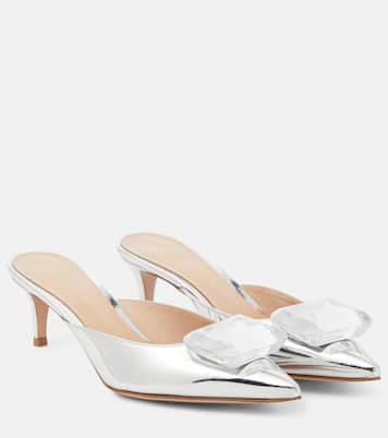 Jaipur 55 embellished metallic leather mules | Gianvito Rossi