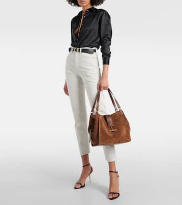 Borsa Tara Medium in suede e pelle | Tom Ford