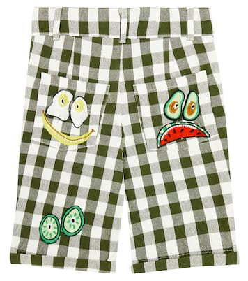 Shorts de algodón a cuadros con apliques | Stella McCartney Kids