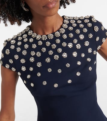 Verziertes Midikleid aus einem Wollgemisch | Oscar de la Renta