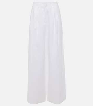 Sasha pleated linen wide-leg pants | Staud