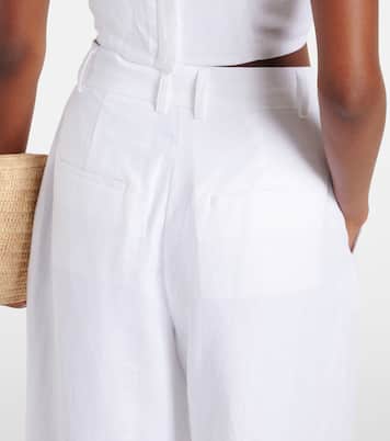 Sasha pleated linen wide-leg pants | Staud
