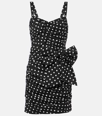 Vestido corto de mezcla de algodón con lunares | Dolce&Gabbana