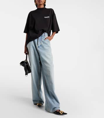 T-shirt in jersey di cotone con stampa | Balenciaga