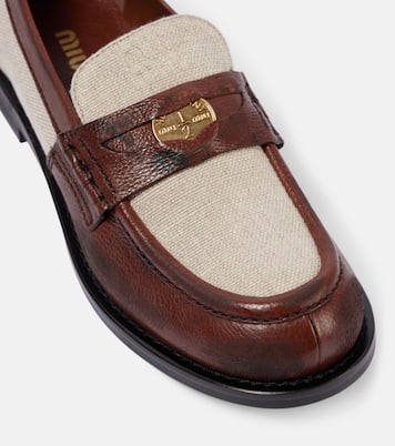 Loafers aus Canvas und Leder | Miu Miu
