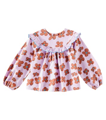 Blusa Flower in cotone con volant | Jellymallow