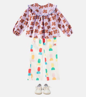 Blusa Flower in cotone con volant | Jellymallow