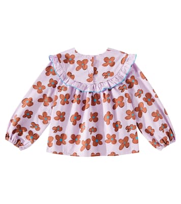 Blusa Flower in cotone con volant | Jellymallow