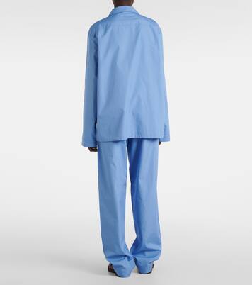 Camicia in popeline di cotone con logo | Miu Miu