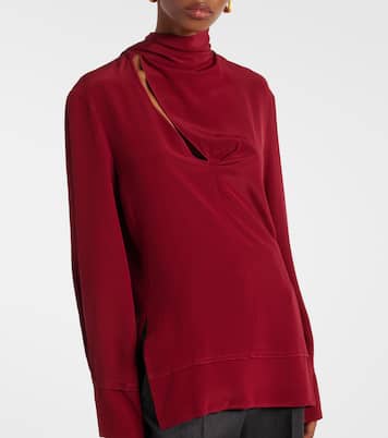 Blusa in seta con foulard | Victoria Beckham