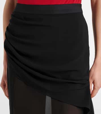 Draped chiffon midi skirt | Didu