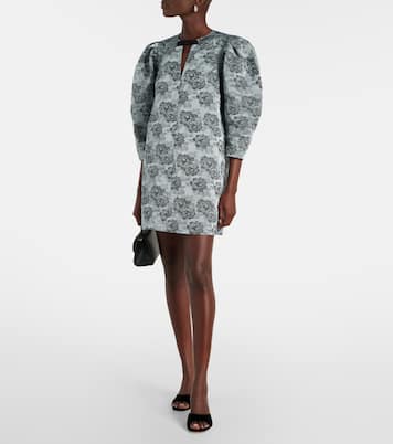Abito corto in jacquard con stampa | Ganni