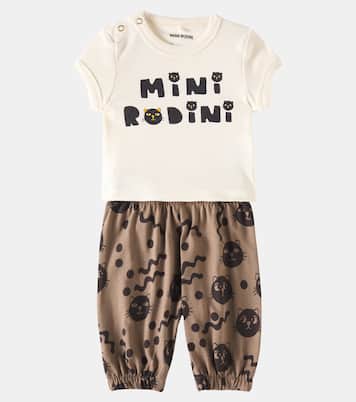 Bebé - set Mini Rodini Cats de camiseta y pantalones | Mini Rodini