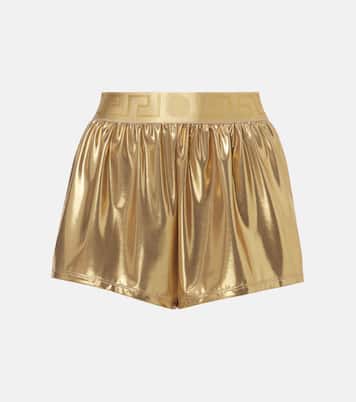 Short de bain métallisé à logo | Versace