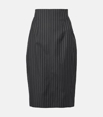 Falda midi de mezcla de lana | Mugler