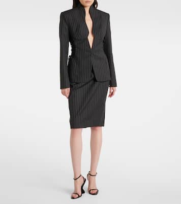 Falda midi de mezcla de lana | Mugler