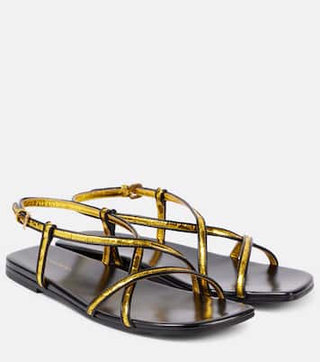 Sandali in pelle metallizzata | Dries Van Noten