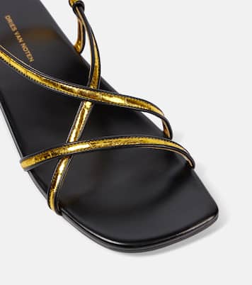 Sandali in pelle metallizzata | Dries Van Noten