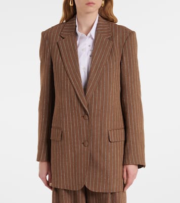 Blazer in misto lino a righe | Dries Van Noten