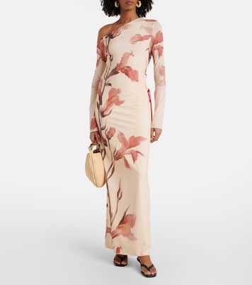 Bedrucktes One-Shoulder-Maxikleid | SIR