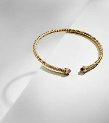 Pulsera Cablespira® Flex de oro de 18 ct con granates y diamantes | David Yurman