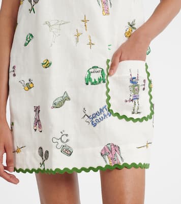 Besticktes Minikleid Play aus Leinen | Alémais