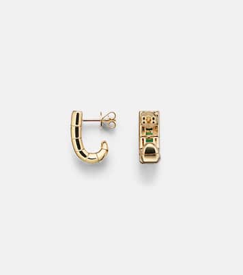 Scales 18kt gold earrings with emeralds | Shay Jewelry