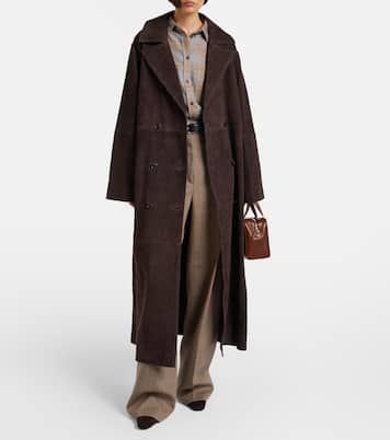 Belted suede wrap coat | Róhe