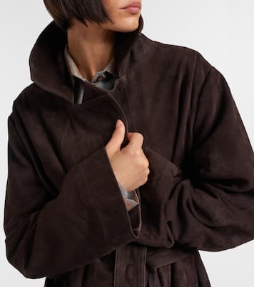 Belted suede wrap coat | Róhe